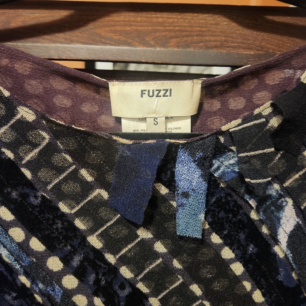 Fuzzi Vintage Black and White Patterned Midi Dress - Picture 3 of 4